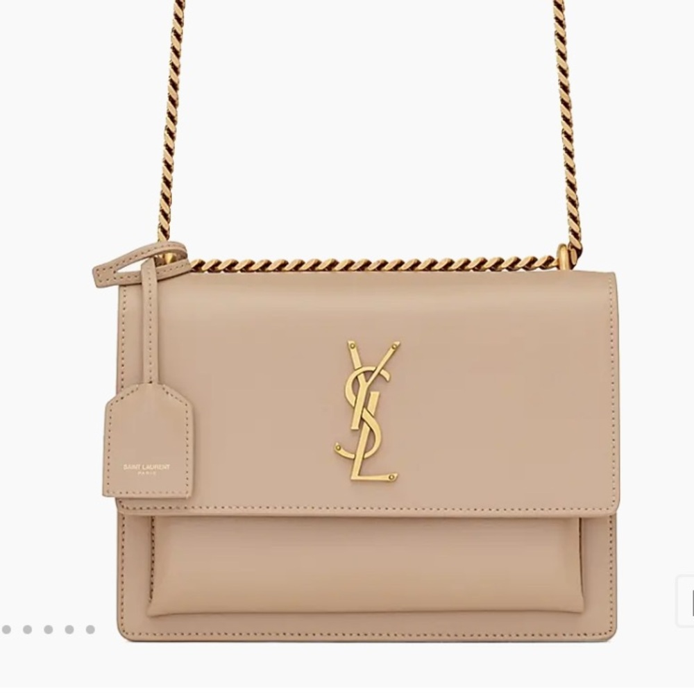 Saint Laurent Sunset Medium Croc Embossed Bag